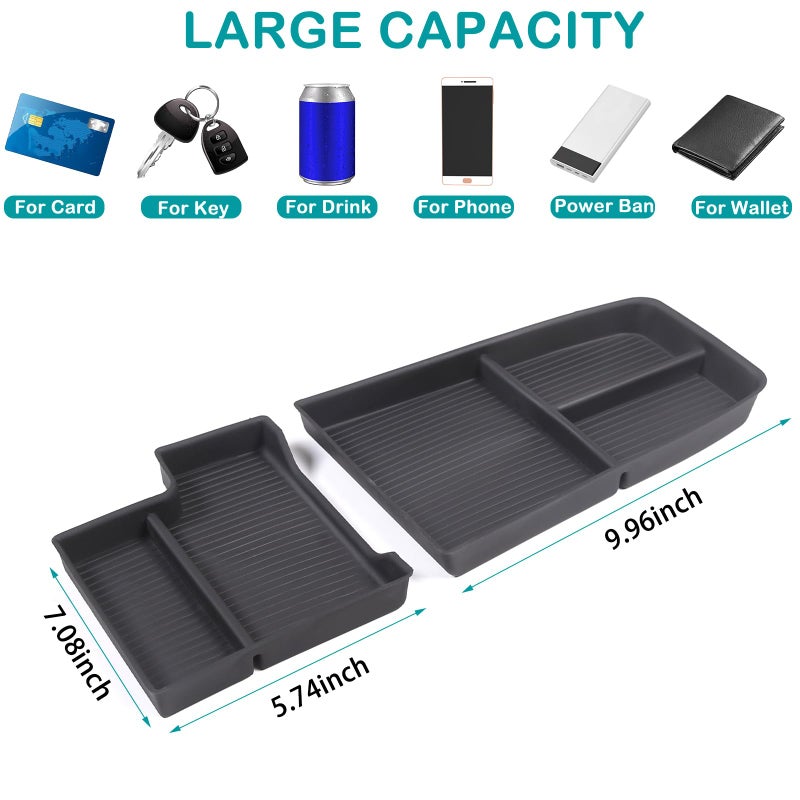 Hudiriy Car Storage Box Compatible with BMW X1 U11 2023 2024 Lower Console Organizer Tray, TPE Under Console Storage Box Interior Accessories,Style B - Image 5